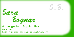 sara bognar business card