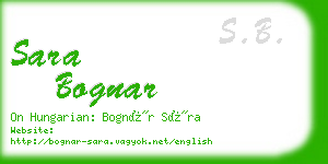 sara bognar business card